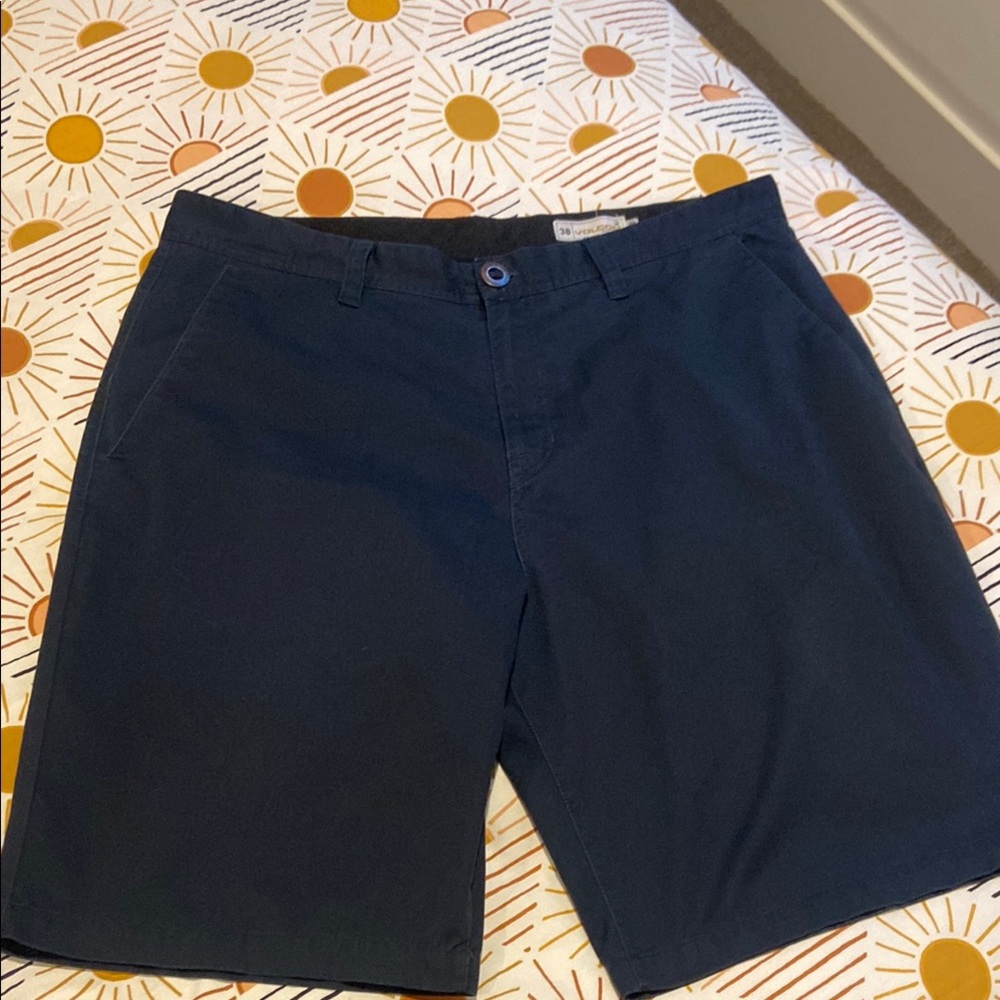 Volcom Blue Flat Front Shorts Tailored Design